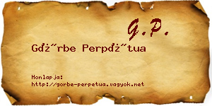 Görbe Perpétua névjegykártya